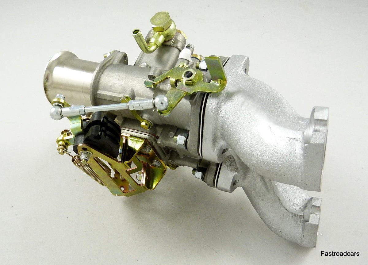 MG MIDGET 1275cc WEBER 45 DCOE CARBURETTOR MANGOLETSI SHORT MANIFOLD & LINKAGE