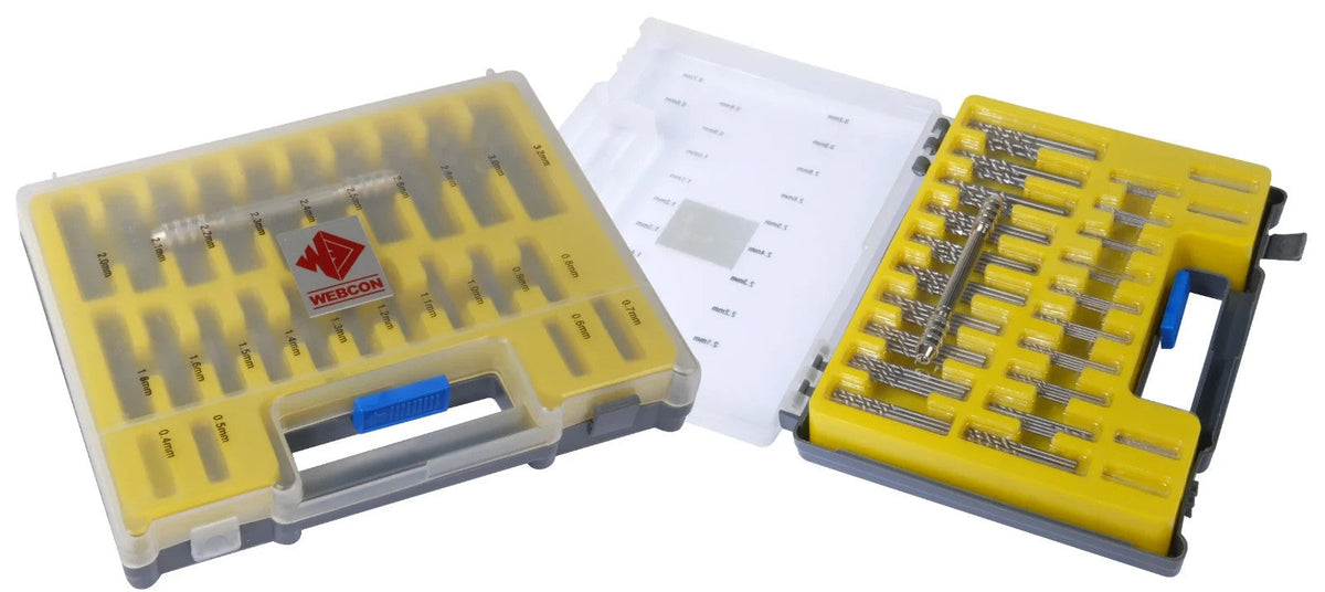 JET DRILL SET & VICE IN BOX NEW 5 OF EACH DRILL 0.6mm TO 3.2mm