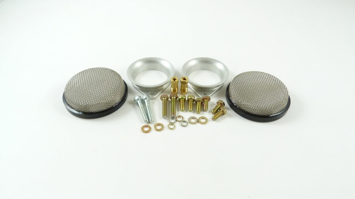 WEBER 44 & 48 IDF LOW PROFILE AIR HORN/MESH FILTER KIT WITH SHORT HOLDERS