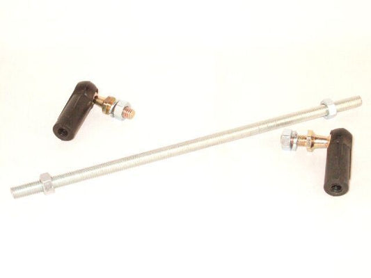 THROTTLE LINKAGE ROD 5mm & 2x 8mmPLASTIC BALL ENDS & LOCK NUTS