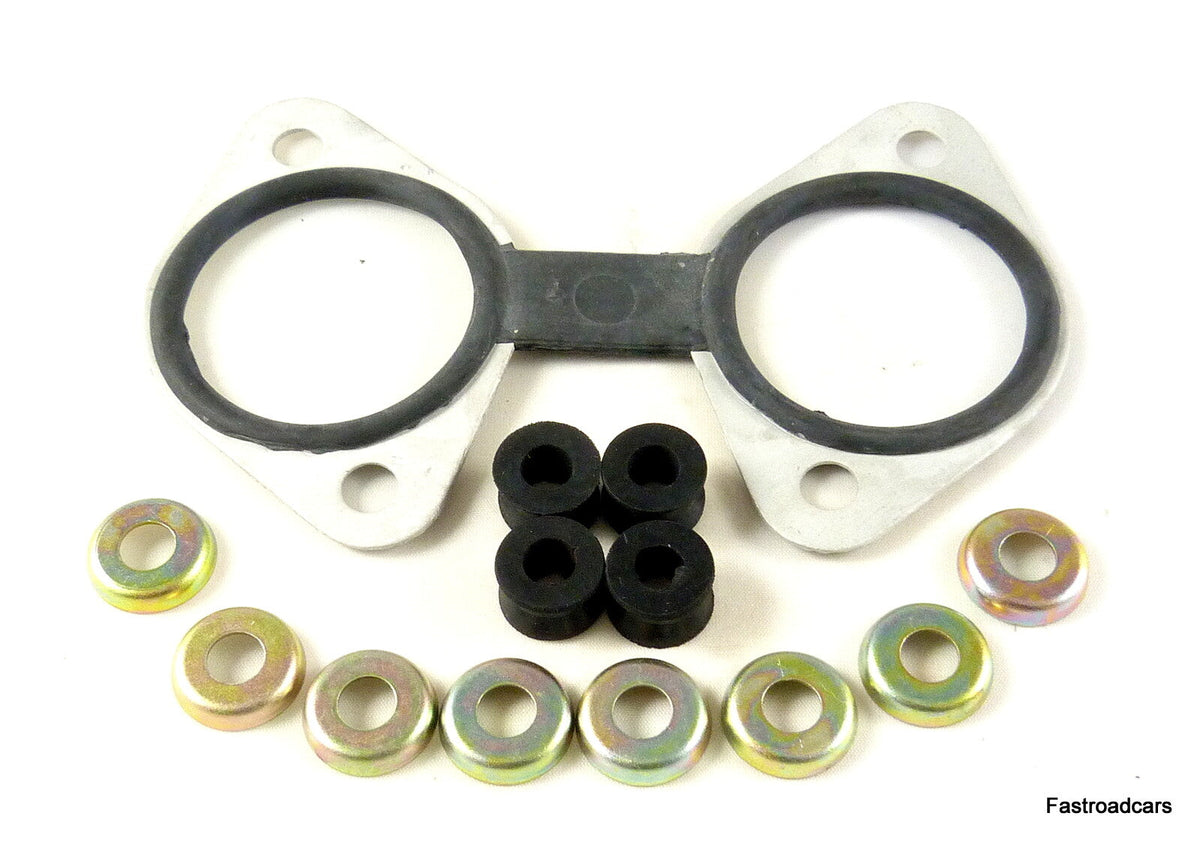 WEBER DCOE BONDED PLATE & MOUNTING RUBBERS & CUPS  SINGLE CARB/CARBURETTOR