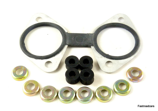 WEBER DCOE BONDED PLATE & MOUNTING RUBBERS & CUPS  SINGLE CARB/CARBURETTOR