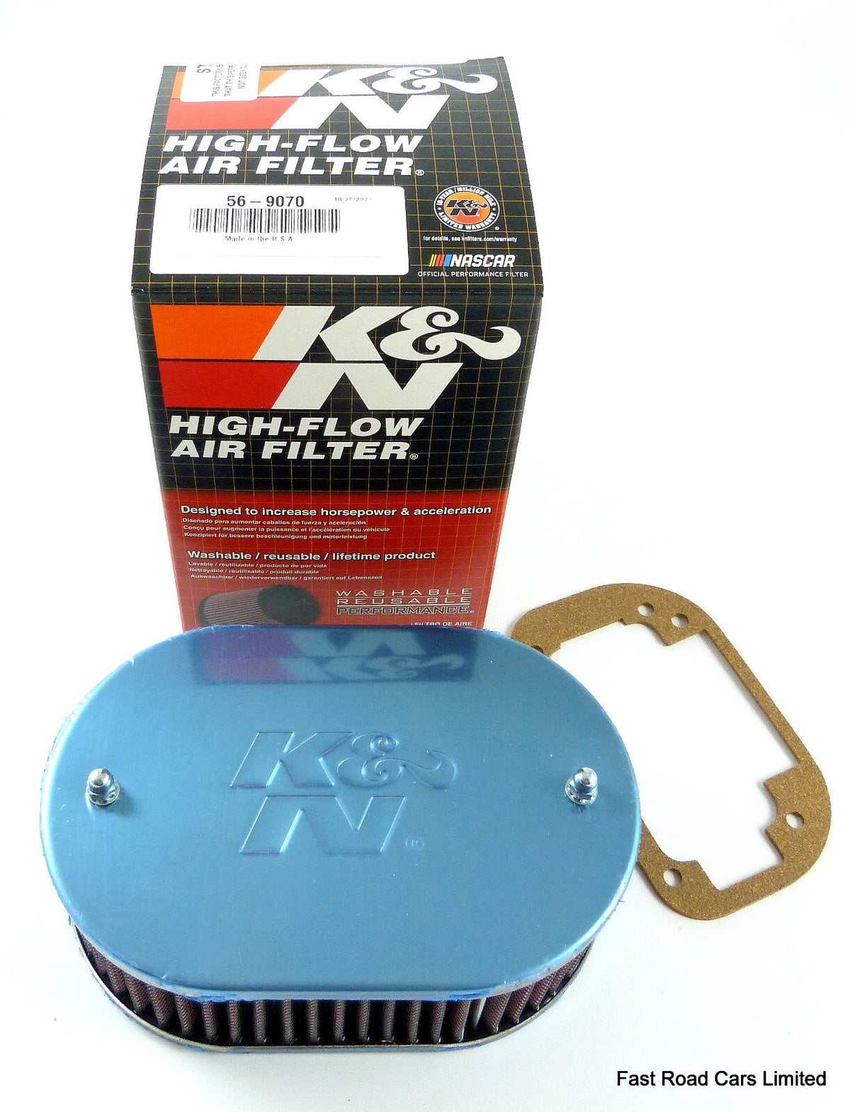 K&N AIR FILTER 56-9070 WEBER DGV.DGAV.DGAS.DGMS 182mm x 120mm x 63mm