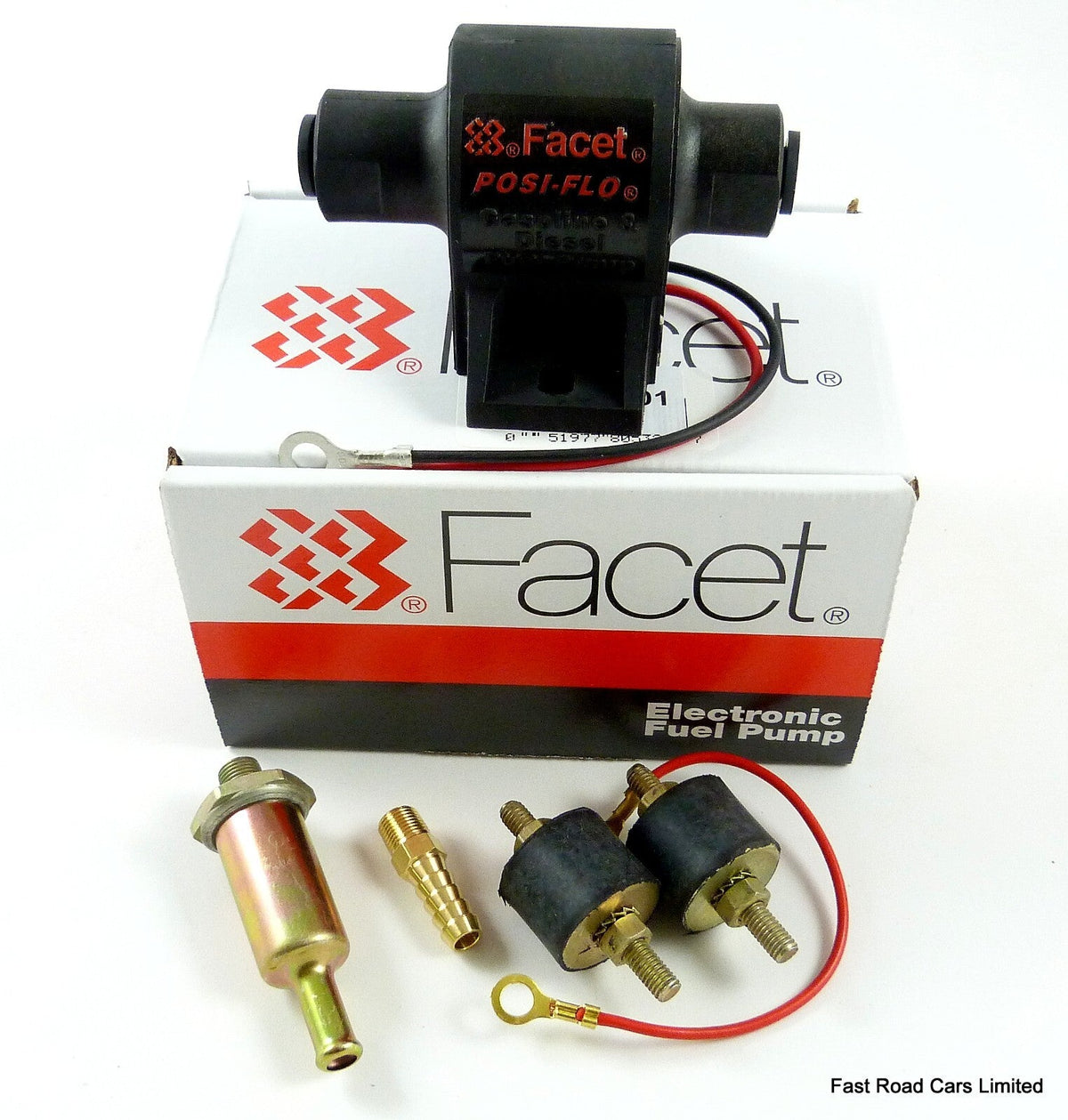 FUEL PUMP GENUINE FACET 60302 POSI-FLO WITH CHECK VALVE ENGINE BAY MOUNTING