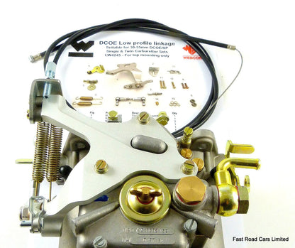 WEBER DCOE/SP LOW PROFILE THROTTLE LINKAGE SINGLE OR TWIN WITH THROTTLE CABLE