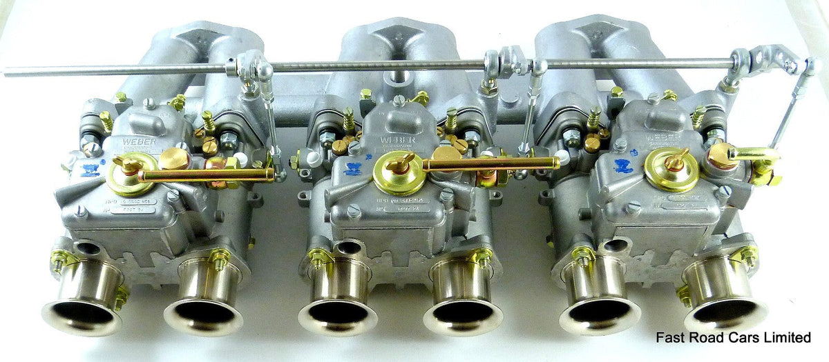 TRIUMPH TR6 WEBER 40 DCOE CARBURETTOR KIT GENUINE £2597.00 ASSEMBLED LOW PRICE