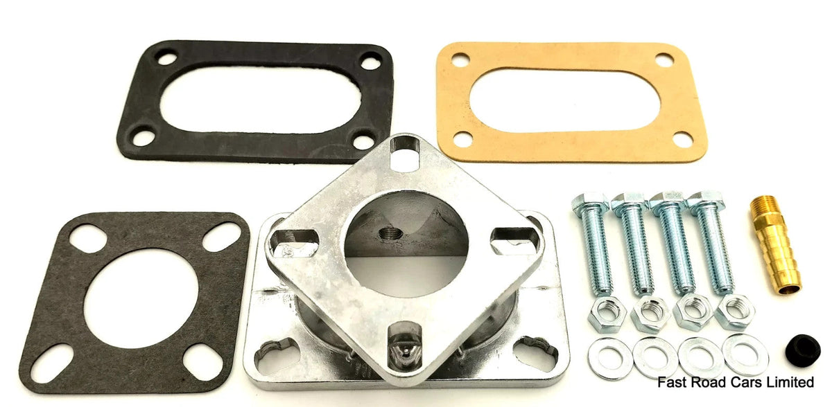 NEW INLET MANIFOLD ADAPTOR 2 STUD UP TO 77mm TO 4 STUD WEBER DGV & DCD OR OTHER