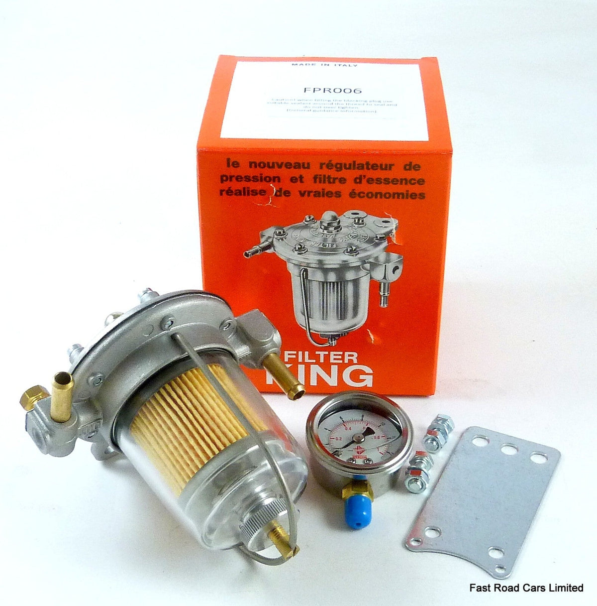 FUEL REGULATOR FILTER KING 85mm GLASS BOWL NEW MALPASSI  WITH UPGRADE GAUGE NEW