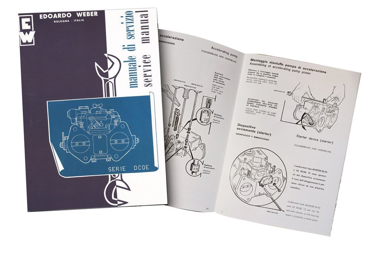 WEBER CARBURETTOR DCOE SERVICING  MANUAL NEW