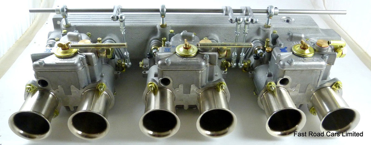 JAGUAR E TYPE 3.8/4.2 WEBER 45 DCOE 152G CARBURETTORS/MANIFOLD & LINKAGE £2897