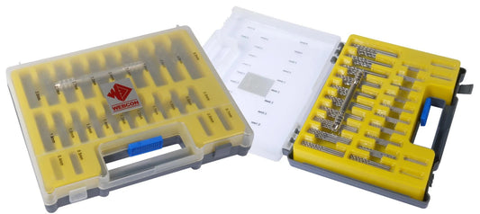 JET DRILL SET & VICE IN BOX NEW 5 OF EACH DRILL  0.6mm TO 3.2mm