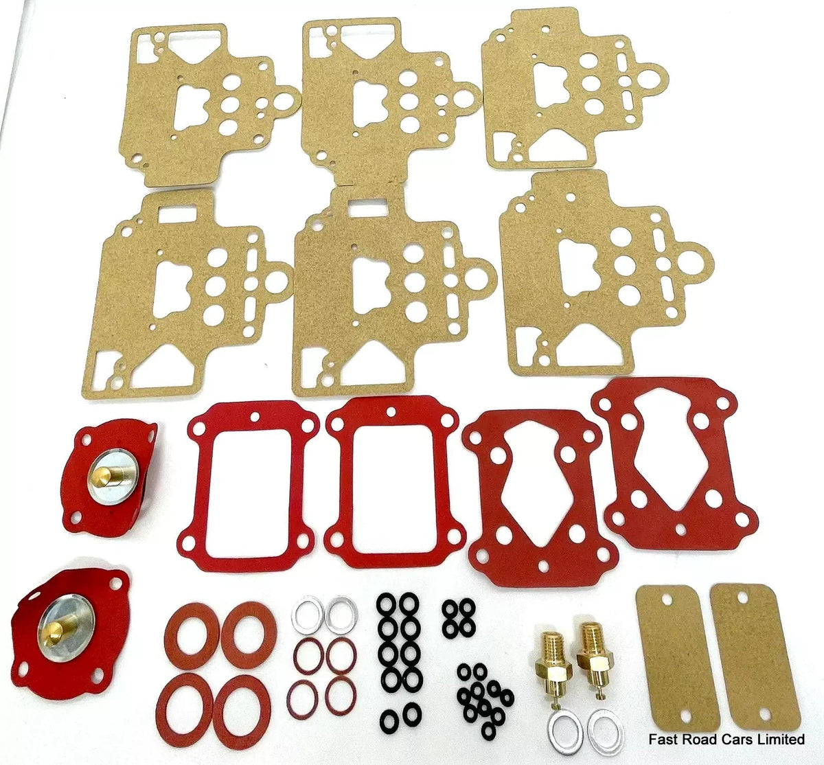 DELLORTO 40 DHLA SERVICE KIT X2 WITH EXTRA GASKETS & 150 NEEDLE VALVES