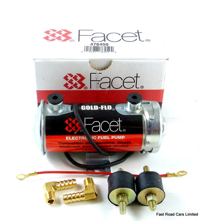 FACET SILVER TOP FAST ROAD FUEL PUMP GENUINE NEW WITH 8mm UNIONS & FITTING KIT