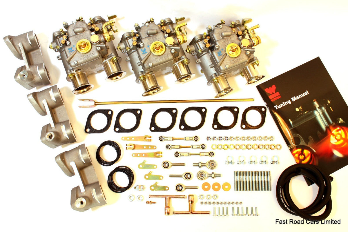 BMW M30  2.5/2.8/3.0/  6 cyl  GENUINE WEBER 45 DCOEx3  CARB KIT PART ASSEMBLED