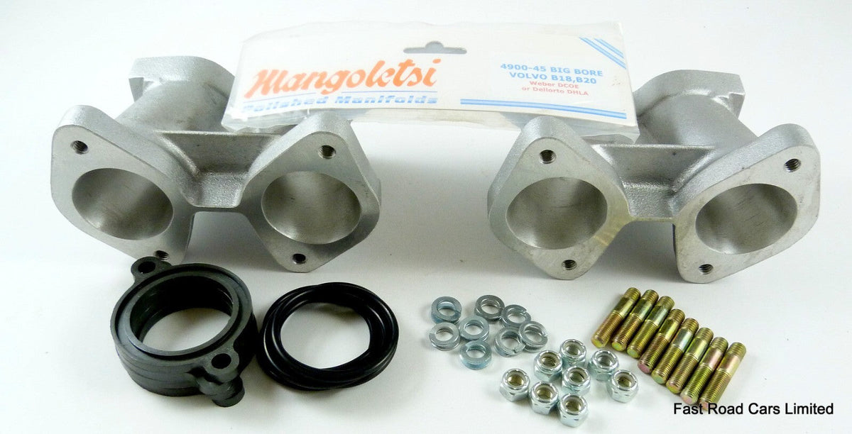 VOLVO B18/20 WEBER 40/45 DCOE CARBURETTORS NEW INLET MANIFOLD MANGOLETSI
