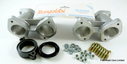 VOLVO B18/20 WEBER 40/45 DCOE CARBURETTORS NEW INLET MANIFOLD MANGOLETSI