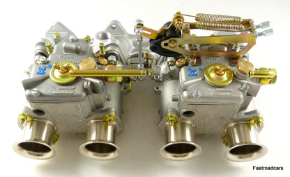 WEBER GENUINE NEW TWIN 40 DCOE CARBURETTOR KIT BMW 1602 M10 ASSEMBLED AS SHOWN