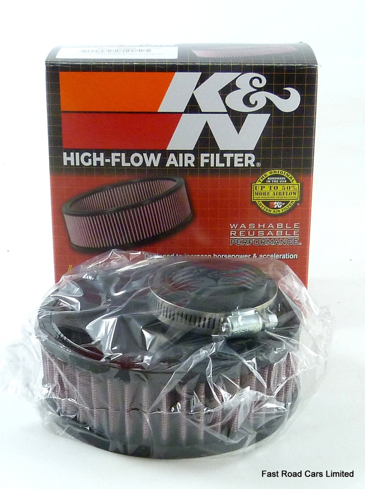 K&N AIR FILTER GENUINE WEBER 34 ICH & 34 ICT 52mm OFFSET NECK CLAMP FIT RA0450