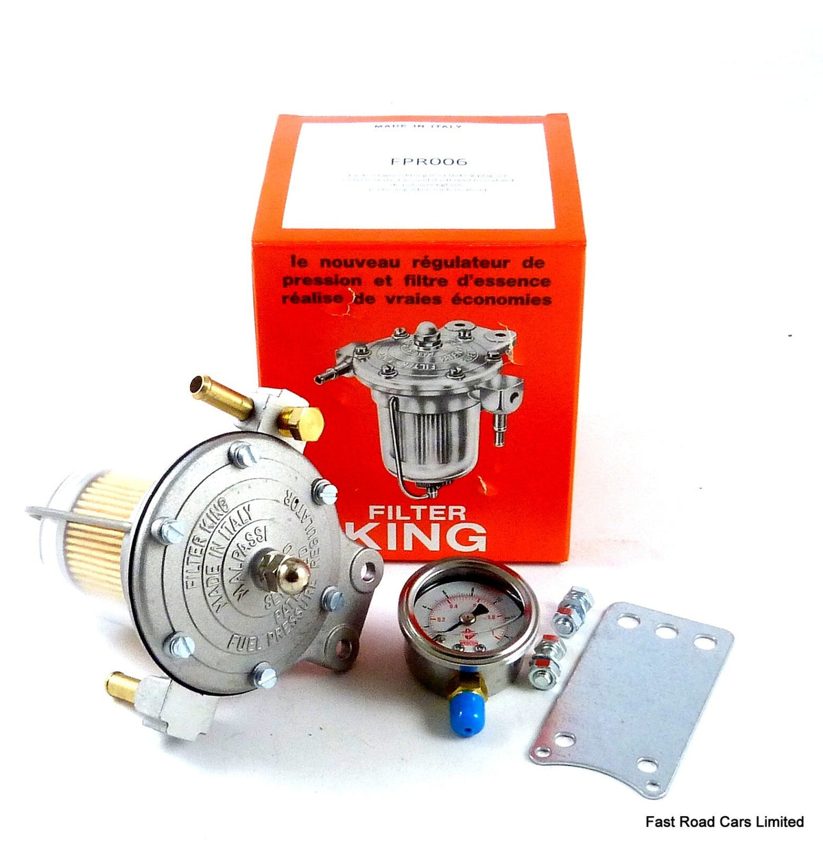 FUEL REGULATOR FILTER KING 85mm GLASS BOWL NEW MALPASSI  WITH UPGRADE GAUGE NEW