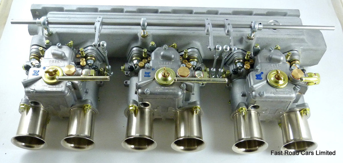 JAGUAR E TYPE 3.8/4.2 WEBER 45 DCOE 152G CARBURETTORS/MANIFOLD & LINKAGE £2897