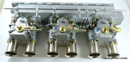 JAGUAR E TYPE 3.8/4.2 WEBER 45 DCOE 152G CARBURETTORS/MANIFOLD & LINKAGE £2897