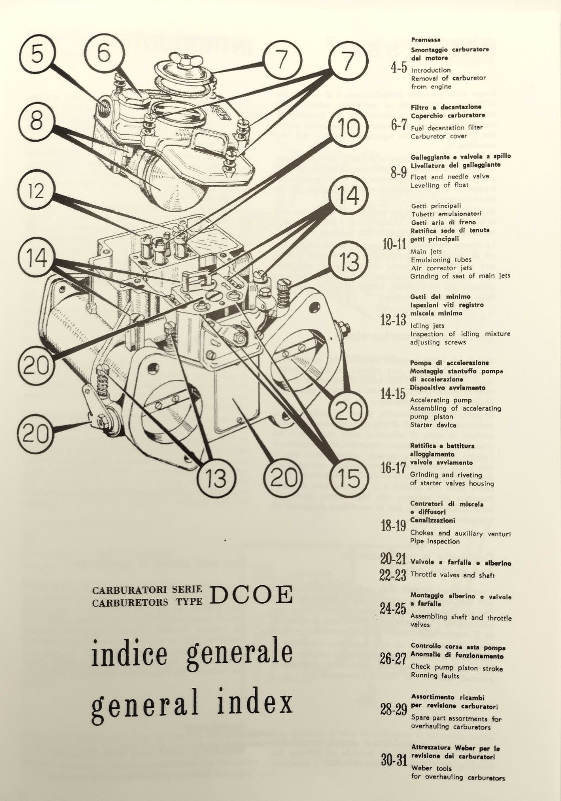 WEBER CARBURETTOR DCOE SERVICING  MANUAL NEW