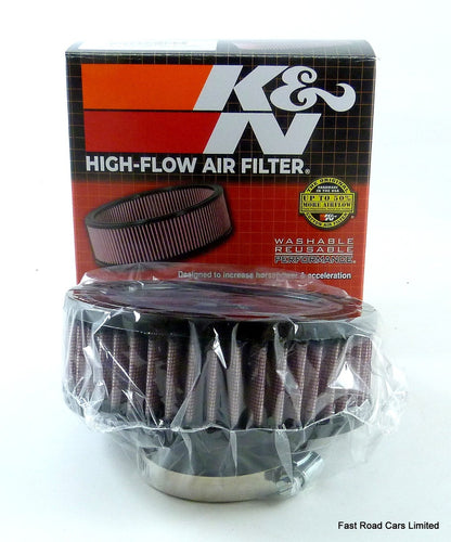 K&N AIR FILTER GENUINE WEBER 34 ICH & 34 ICT 52mm OFFSET NECK CLAMP FIT RA0450