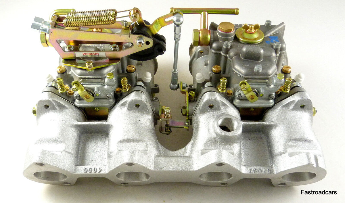 WEBER GENUINE NEW TWIN 40 DCOE CARBURETTOR KIT BMW 1602 M10 ASSEMBLED AS SHOWN
