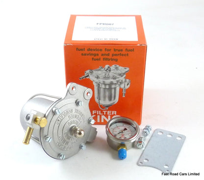 FUEL REGULATOR FILTER KING 85mm ALLOY BOWL NEW MALPASSI  WITH UPGRADE GAUGE NEW